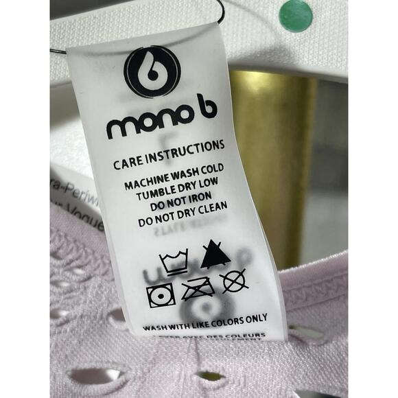 Mono B Sports Bra Womens Periwinkle Laser Cut Seamless Racerback Athletic Sz L - Picture 5 of 5